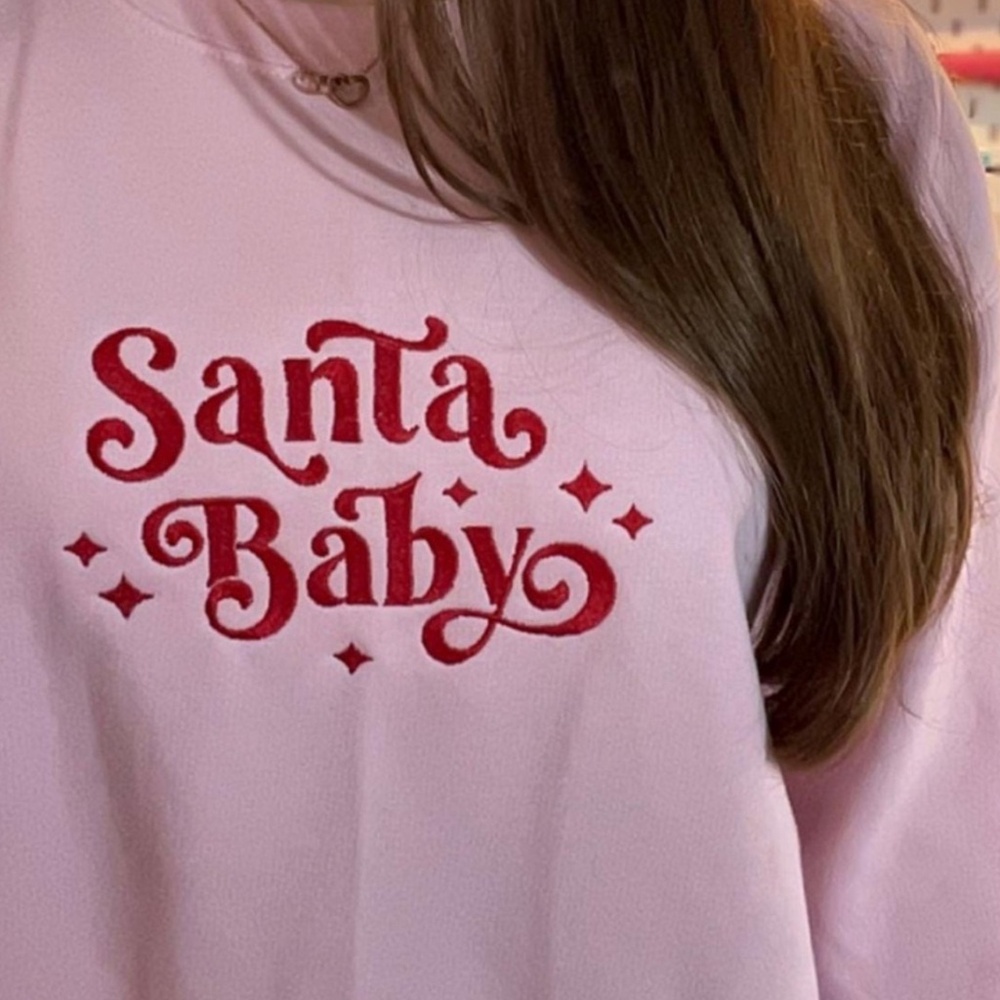 Santa baby embroidered sweater